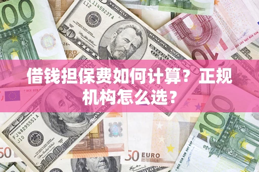 武汉借钱担保费如何计算？正规机构怎么选？
