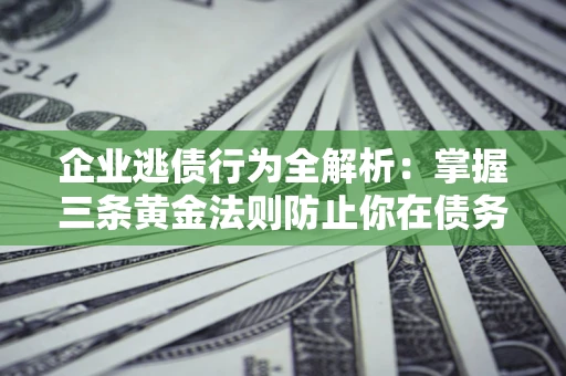 武汉企业逃债行为全解析：掌握三条黄金法则防止你在债务乱局中“踩雷”