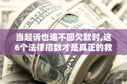武汉当起诉也追不回欠款时,这6个法律招数才是真正的救命稻草